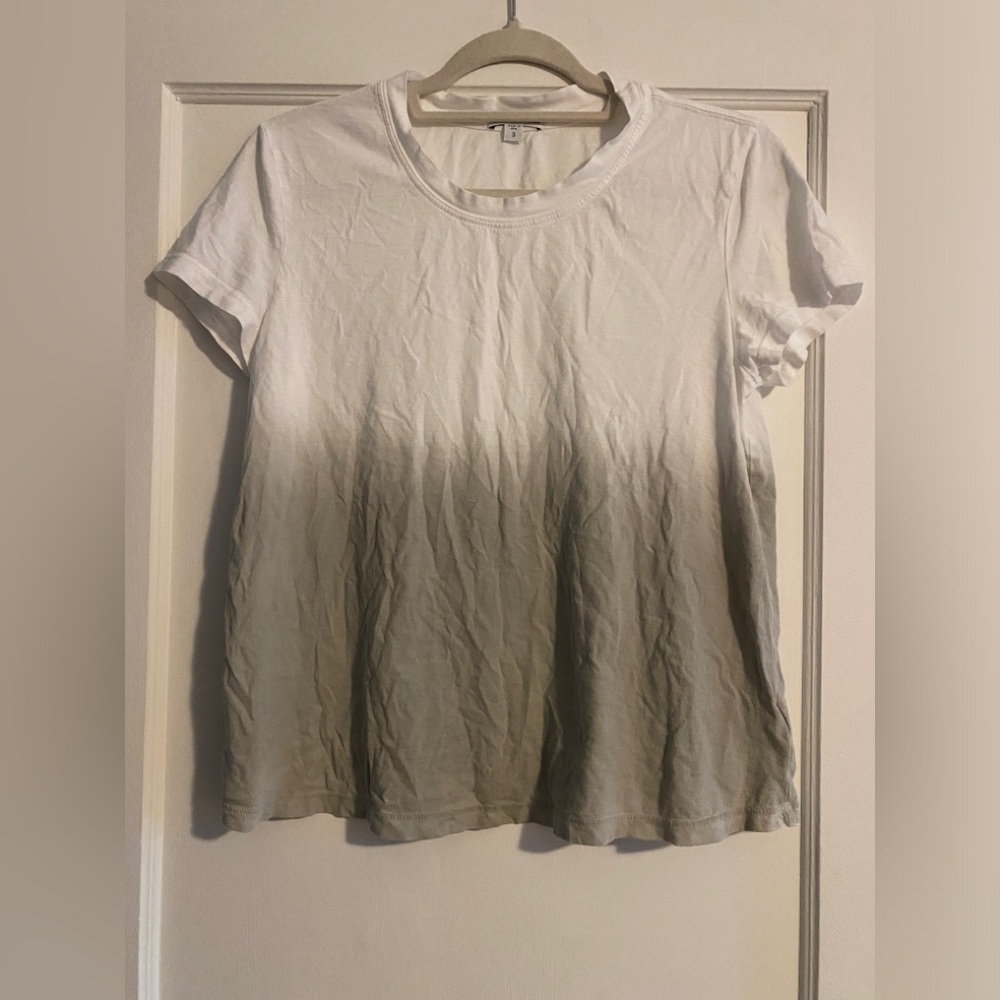 James Perse Women’s Ombre T-Shirt White Grey Size 3 Large